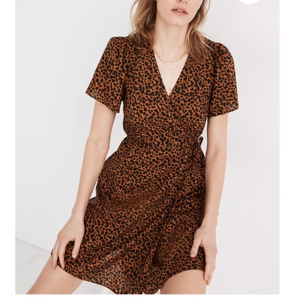 Madewell - Flutter Sleeve Wrap Mini Dress